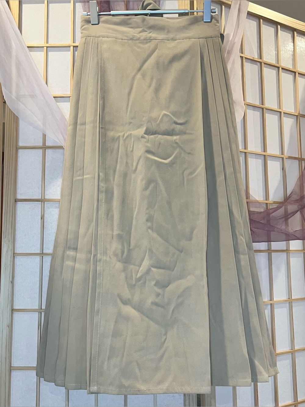 Khaki tea length thick mamianqun horse face skirt